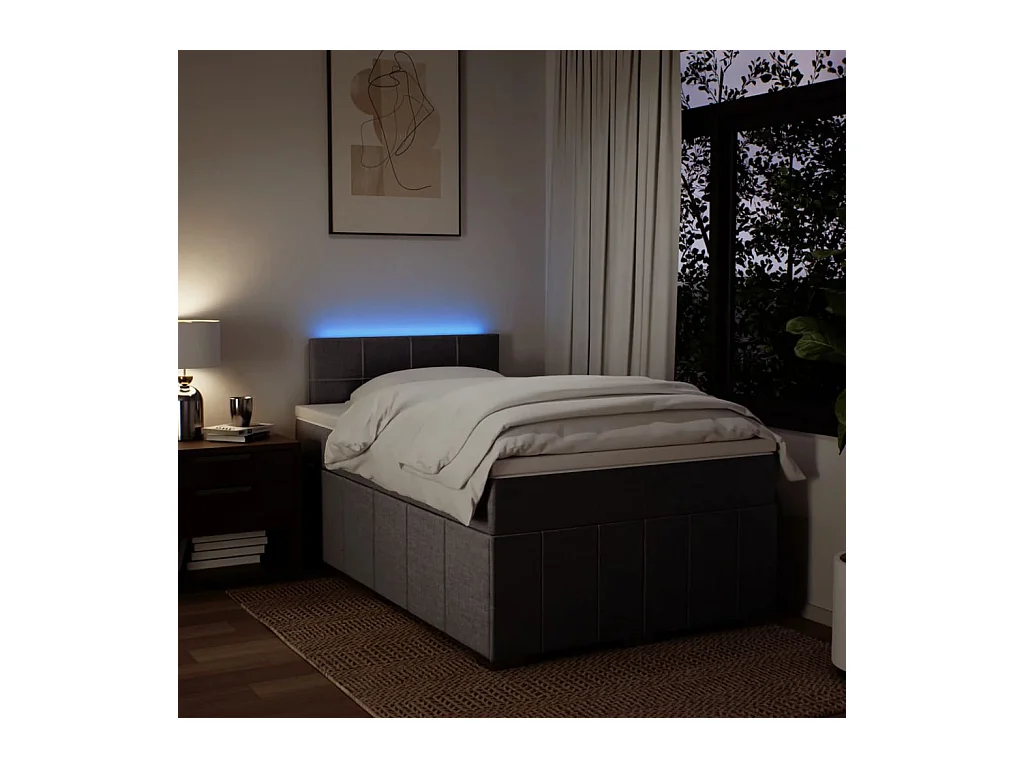 Sommier à lattes de lit avec matelas taupe 120x190 cm tissu