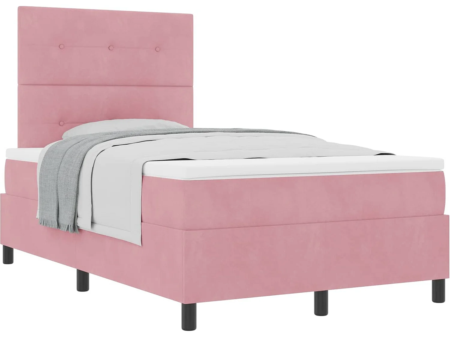 Lit à ressorts avec matelas Rose 120 x 200 cm tissu