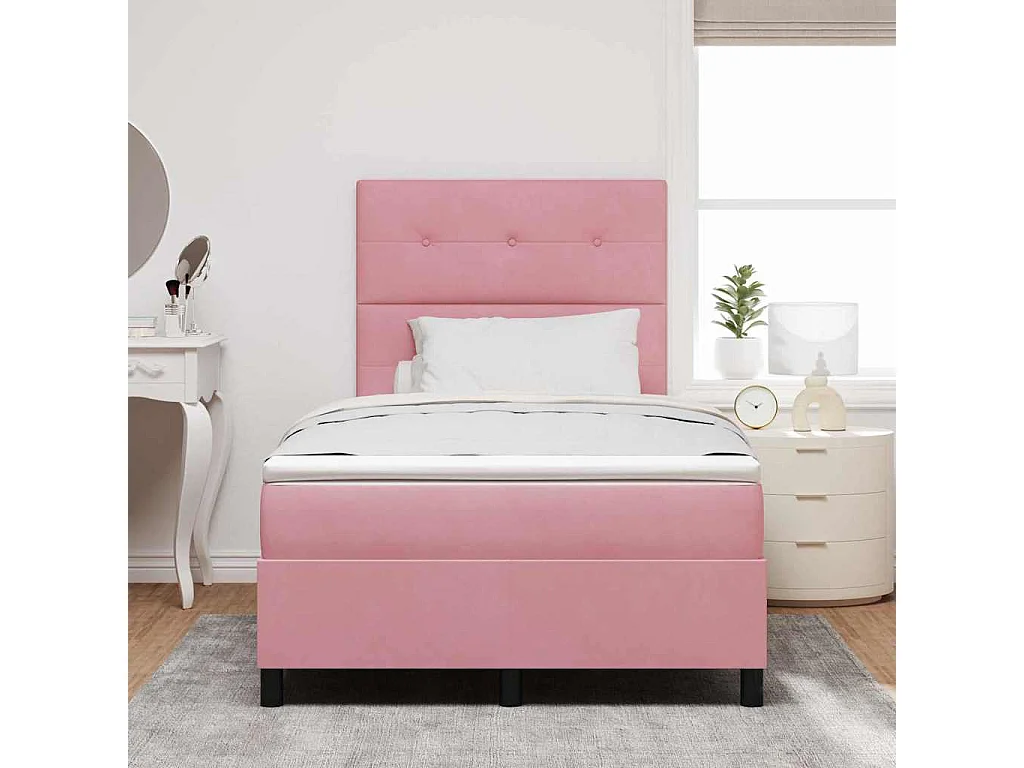 Boxspringbed met hoofdeinde Roze 120 x 200 cm Fluweel