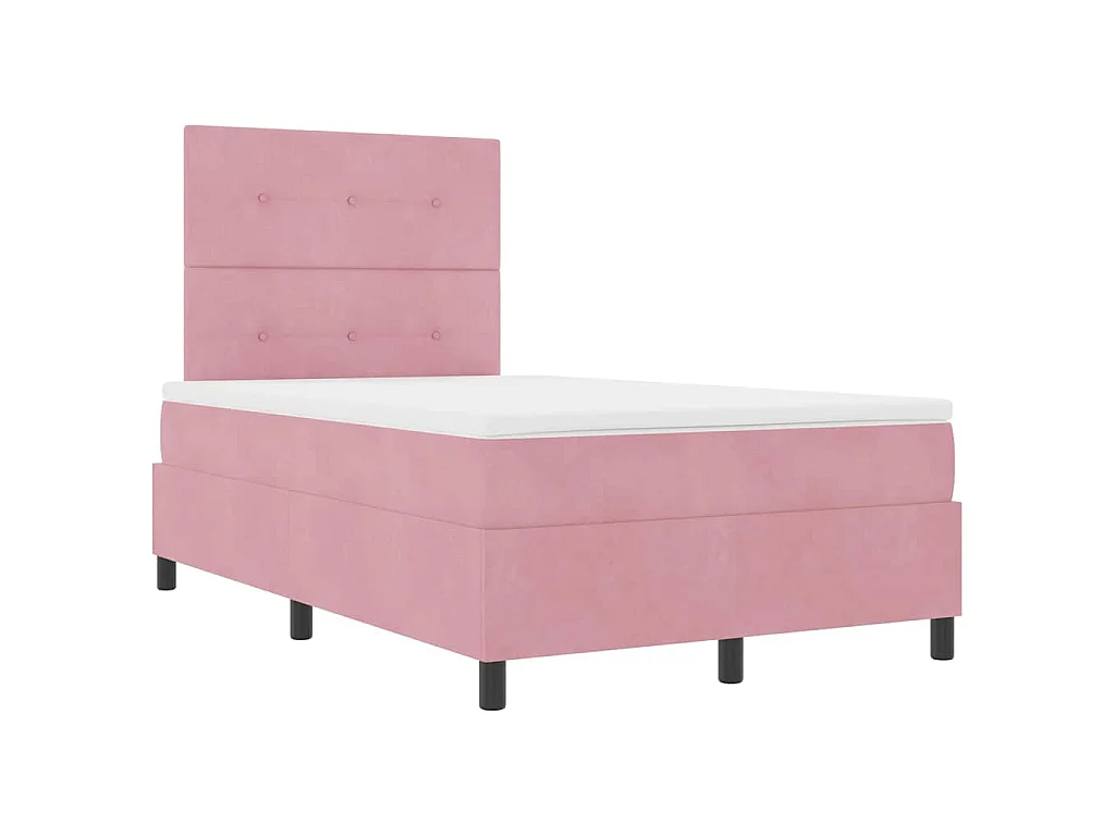 Boxspringbed met hoofdeinde Roze 120 x 200 cm Fluweel