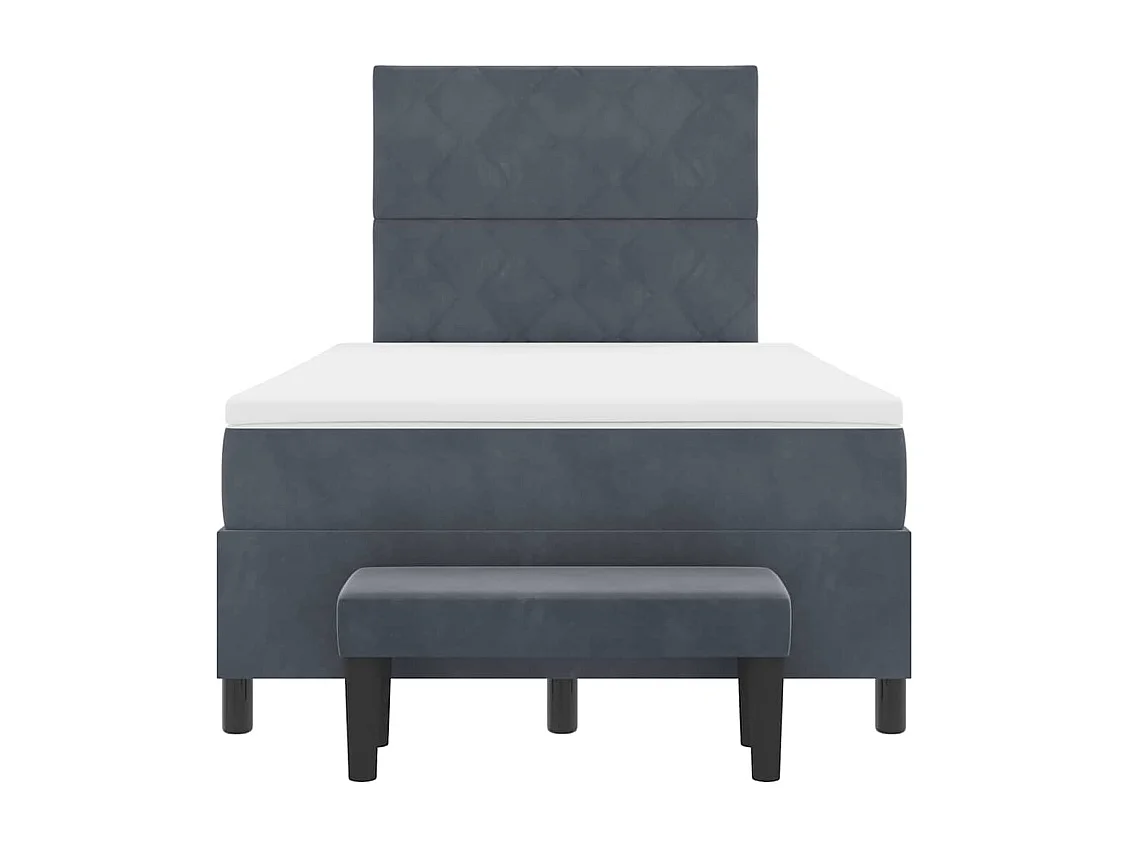 Boxspring bed met hoofdeinde Donkergrijs 190 x 120 cm Fluweel