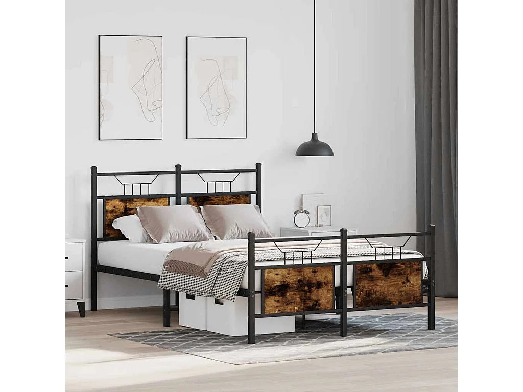 Giroletto senza Materasso Rovere Fumo 120x200 cm in Truciolato