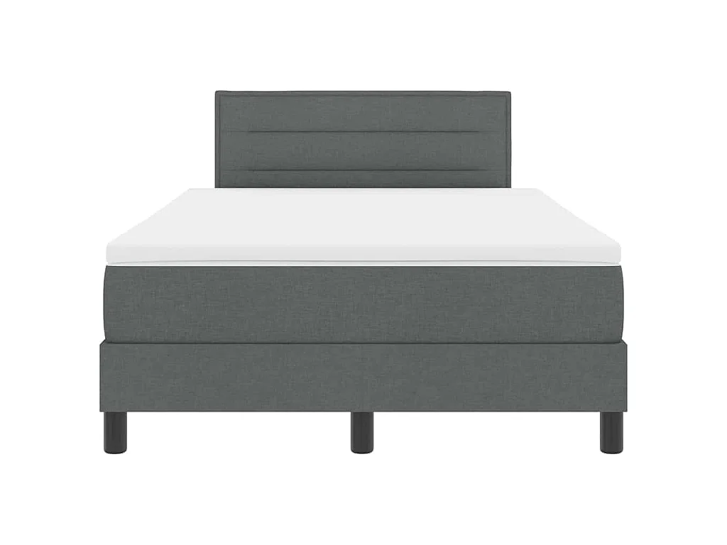 Boxspring bed met matras met LED Donkergrijs 120 x 200 cm Stof