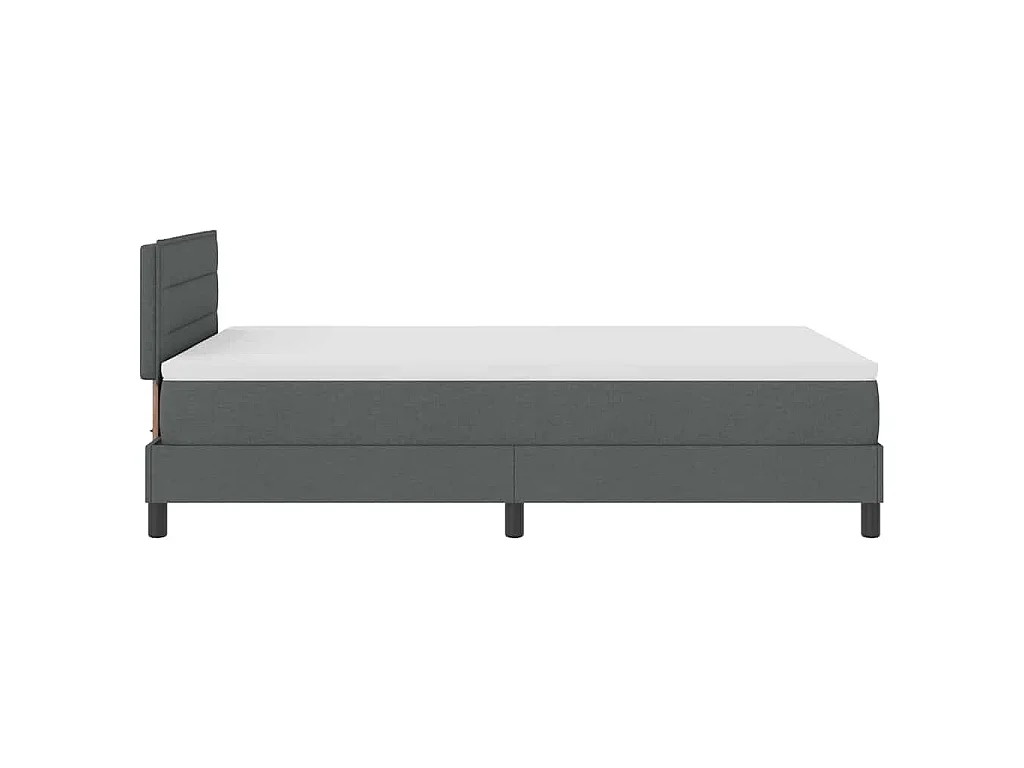 Boxspring bed met matras met LED Donkergrijs 120 x 200 cm Stof