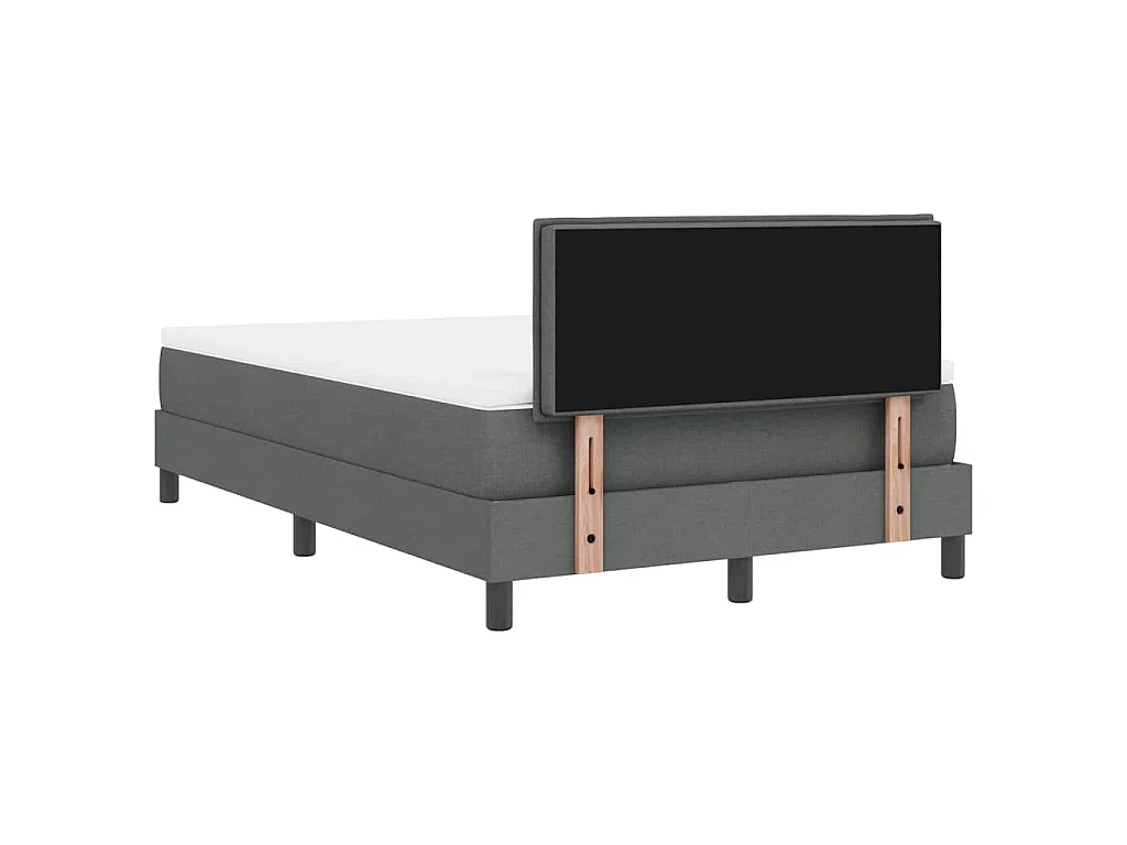 Boxspring bed met matras met LED Donkergrijs 120 x 200 cm Stof