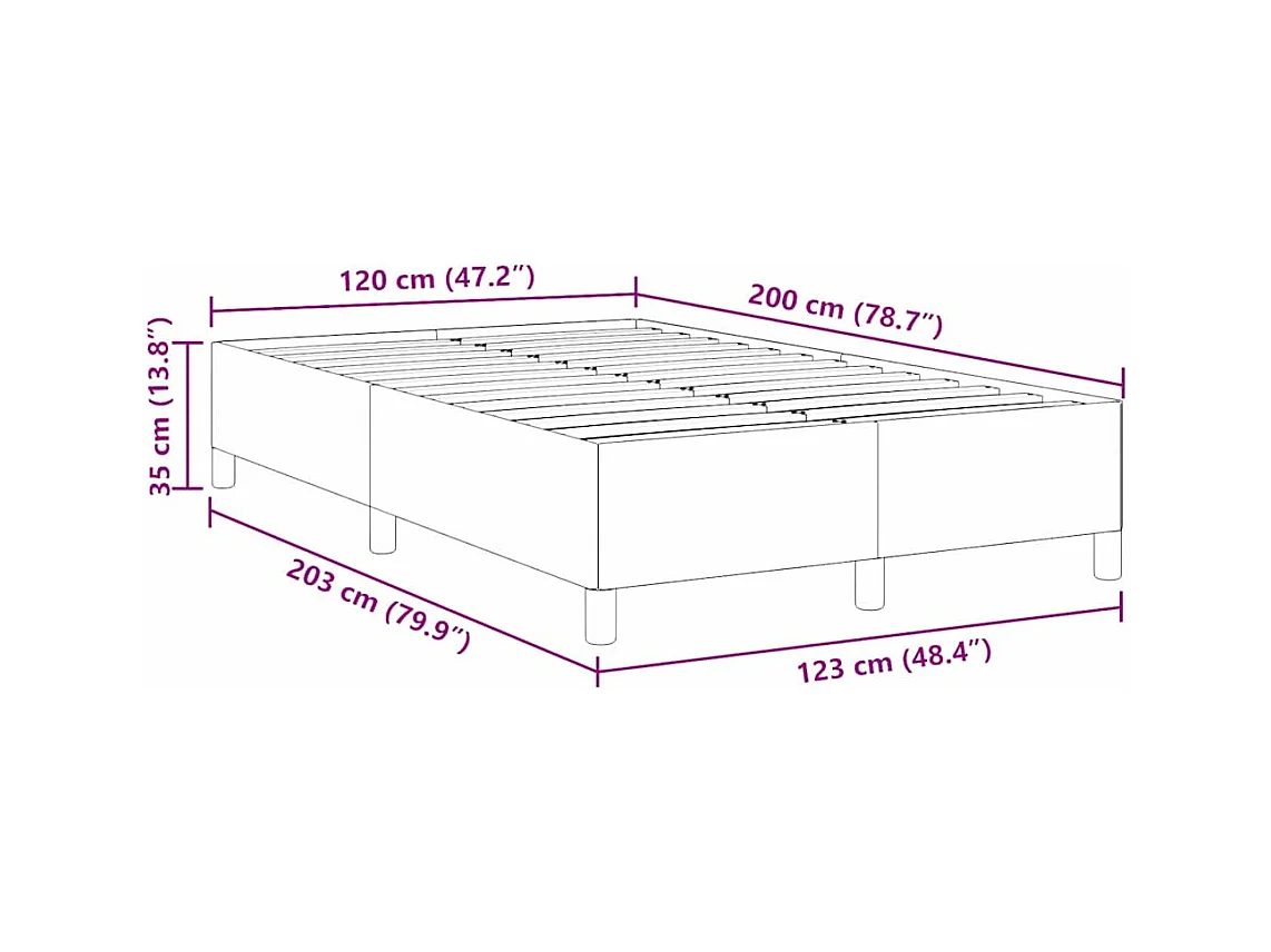 Bedframe Grijs groen 120 x 200 cm Katoenen stof