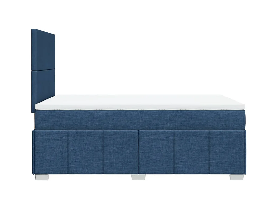 Cama boxspring com colchão 120x190 cm tecido azul