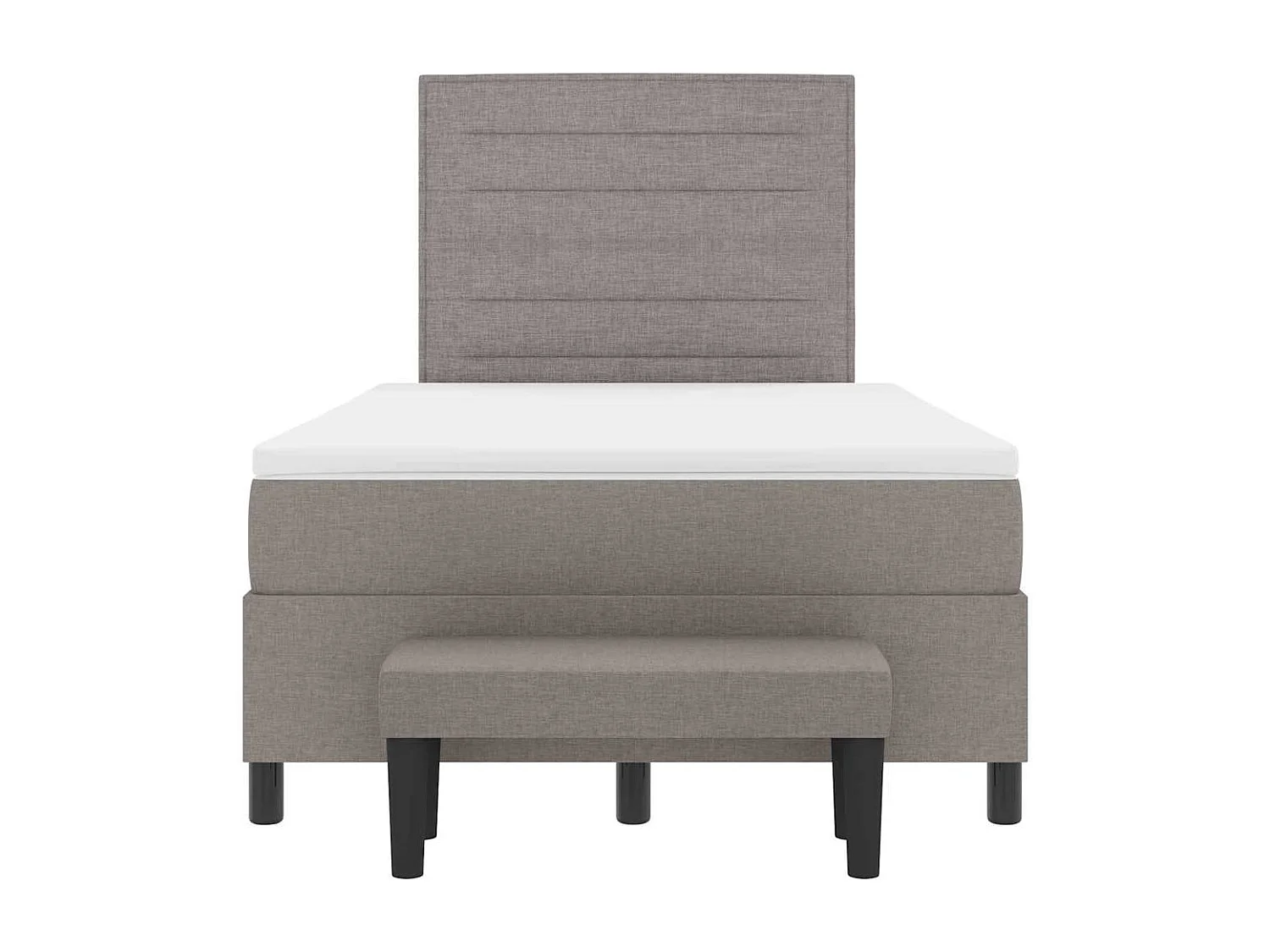 Lit à ressorts avec matelas Taupe 120 x 190 cm tissu