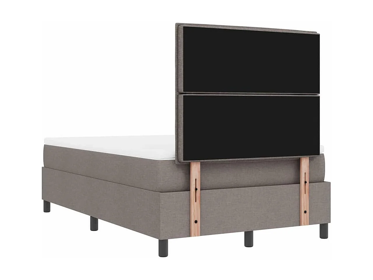 Lit à ressorts avec matelas Taupe 120 x 190 cm tissu