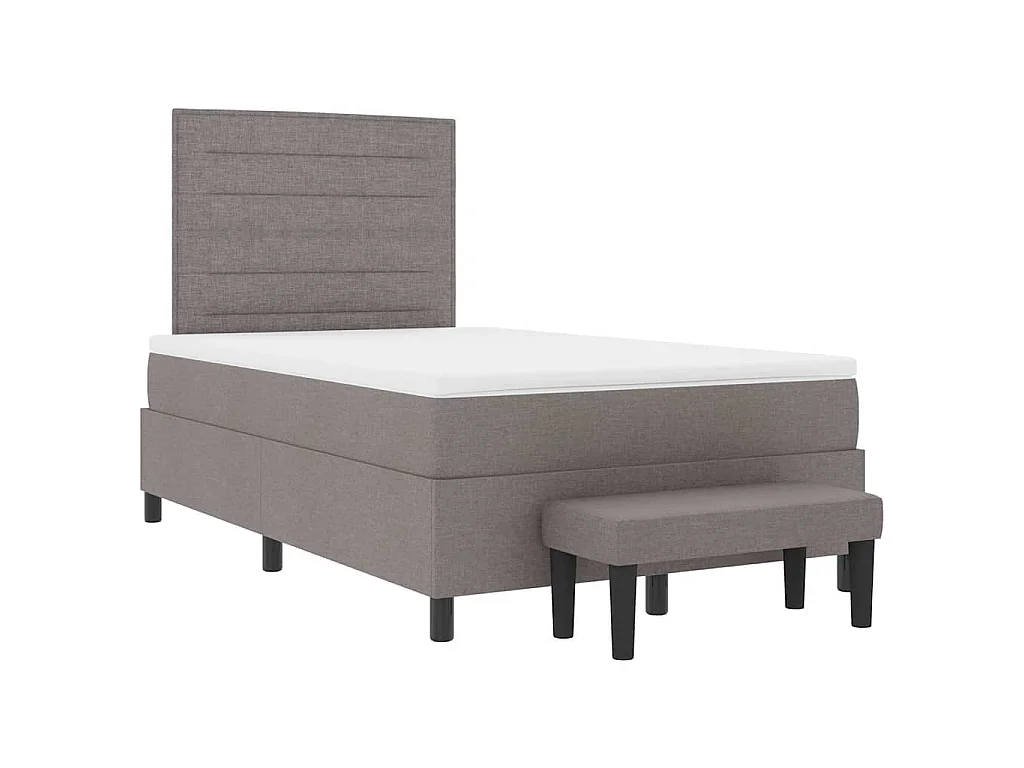 Boxspringbed met hoofdeinde Taupe 120 x 190 cm Stof