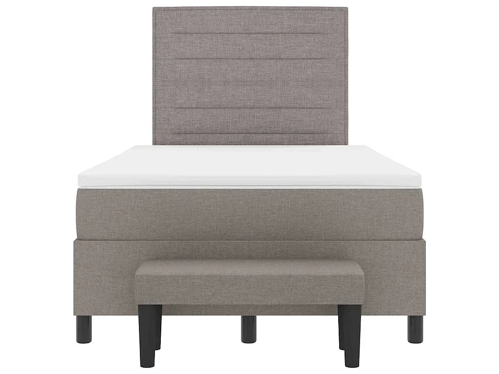 Boxspringbed met hoofdeinde Taupe 120 x 190 cm Stof