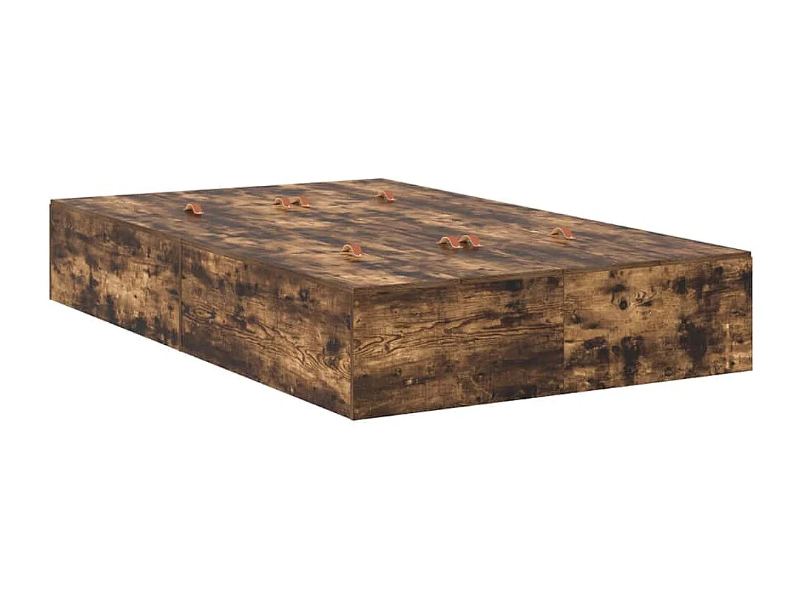 Cadre de lit avec rangement Chêne fumé 120 x 200 cm