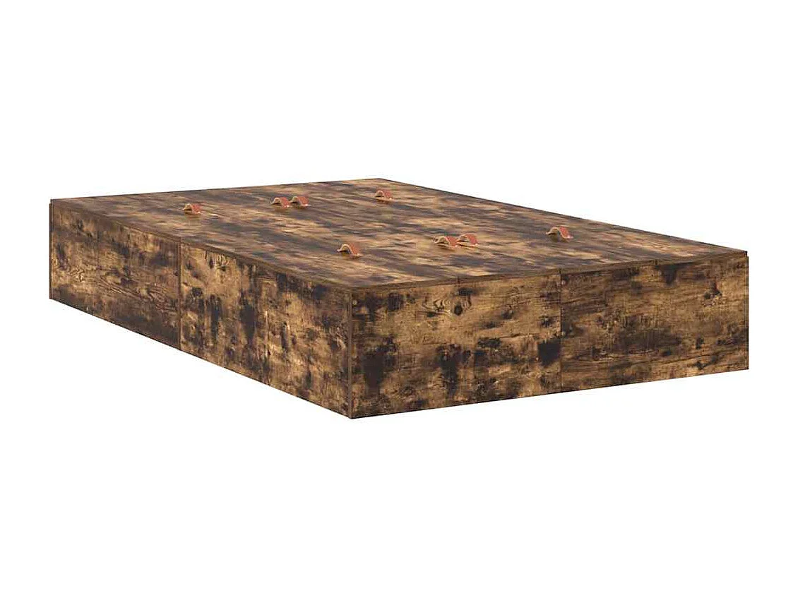 Cadre de lit avec rangement Chêne fumé 120 x 200 cm
