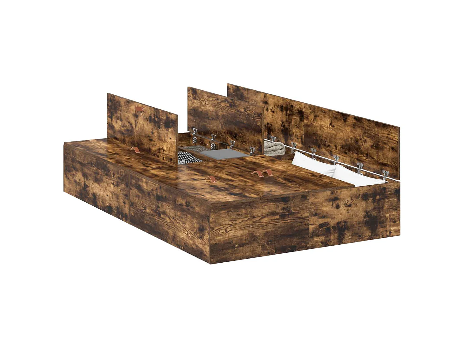 Aufbewahrungsbettgestell Geräucherte Eiche 120 x 200 cm