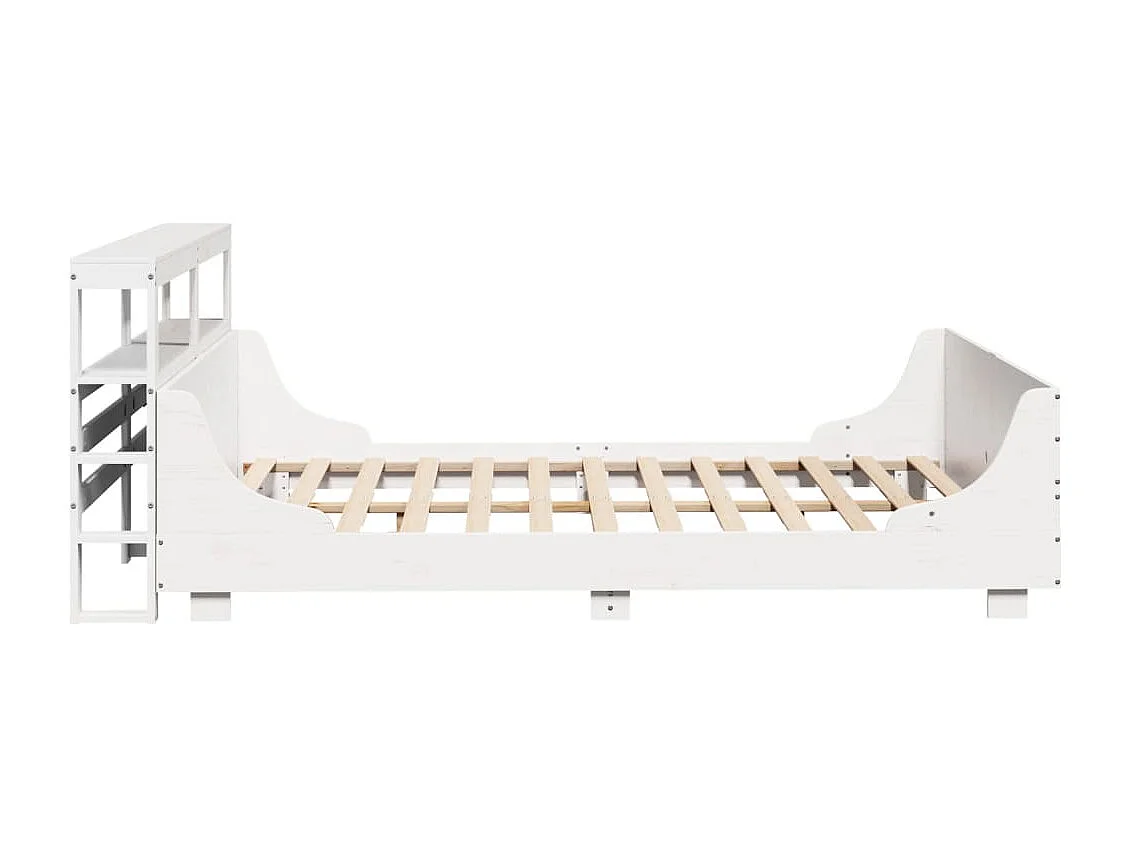 Cadre de lit sans matelas blanc 120x190 cm bois de pin massif