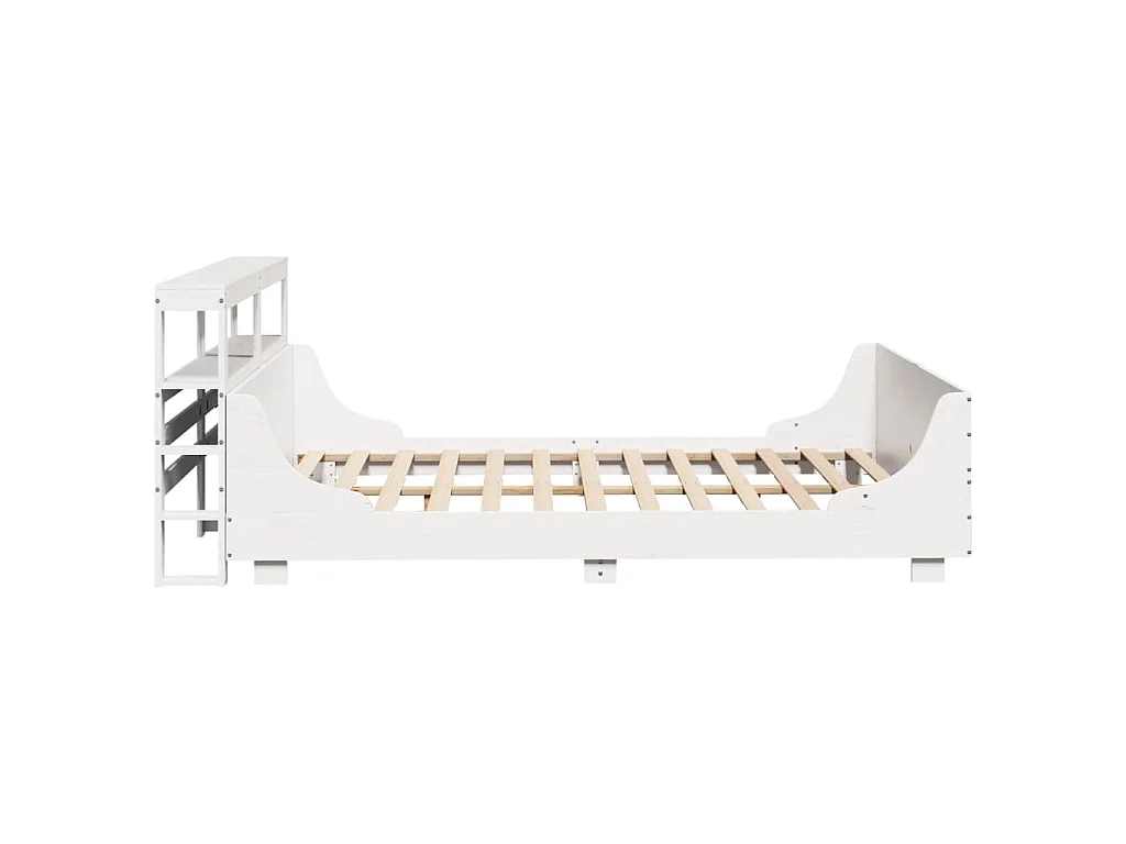Letto senza Materasso Bianco 120x190 cm Legno Massello di Pino