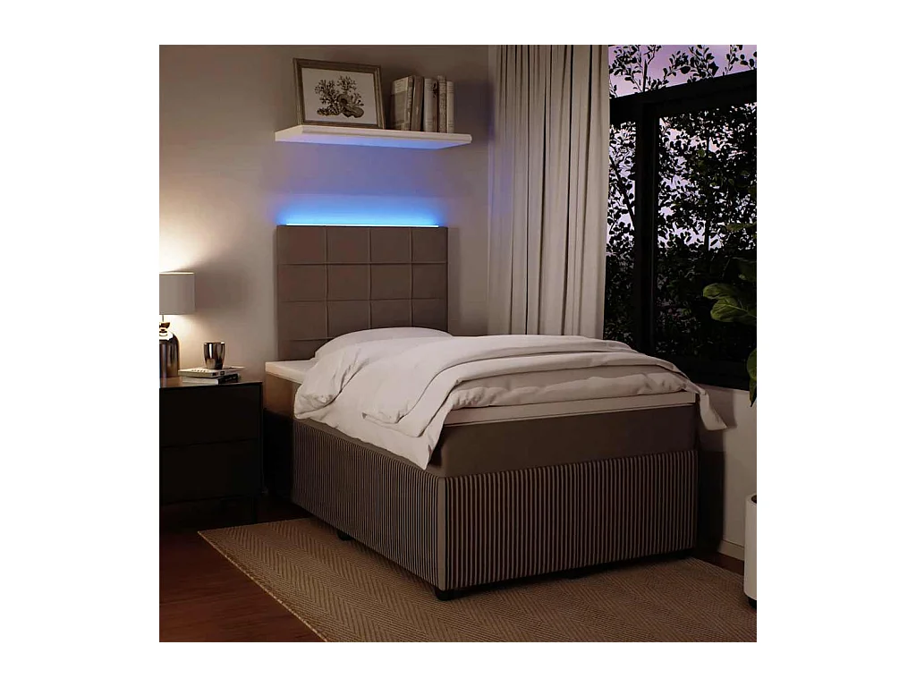 Sommier à lattes de lit et matelas gris clair 120x190cm velours