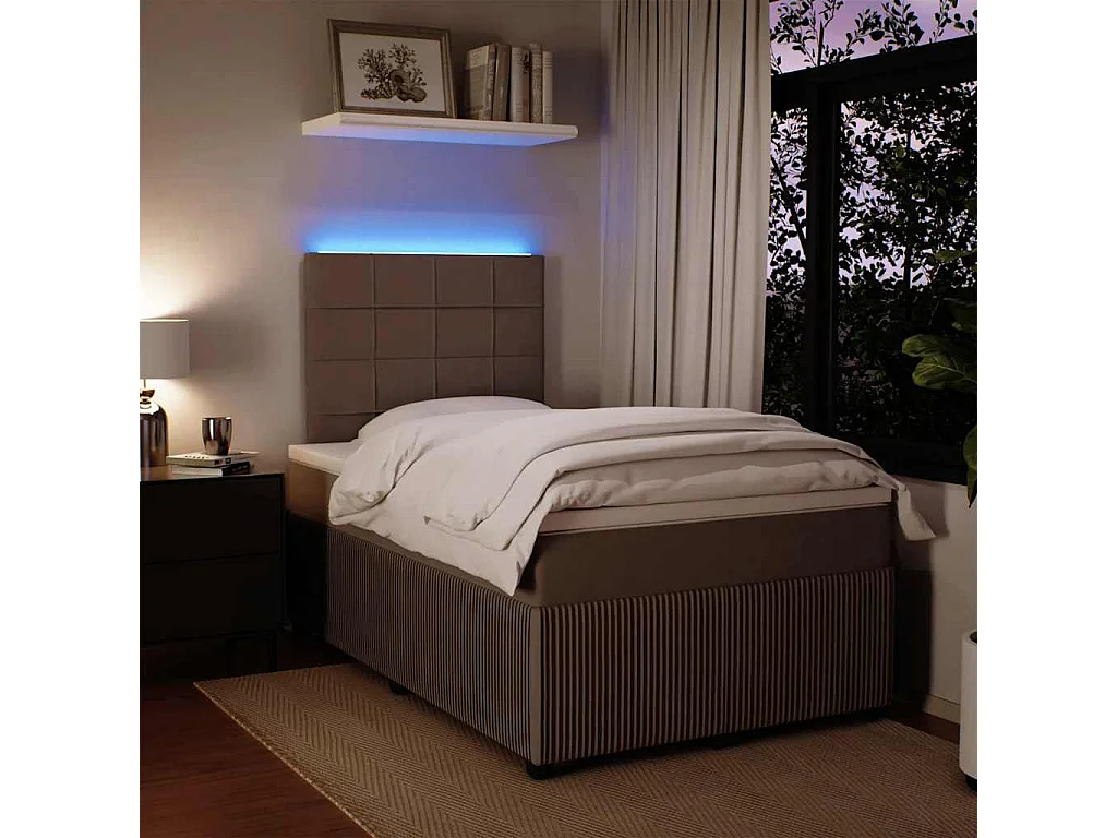 Sommier à lattes de lit et matelas gris clair 120x190cm velours