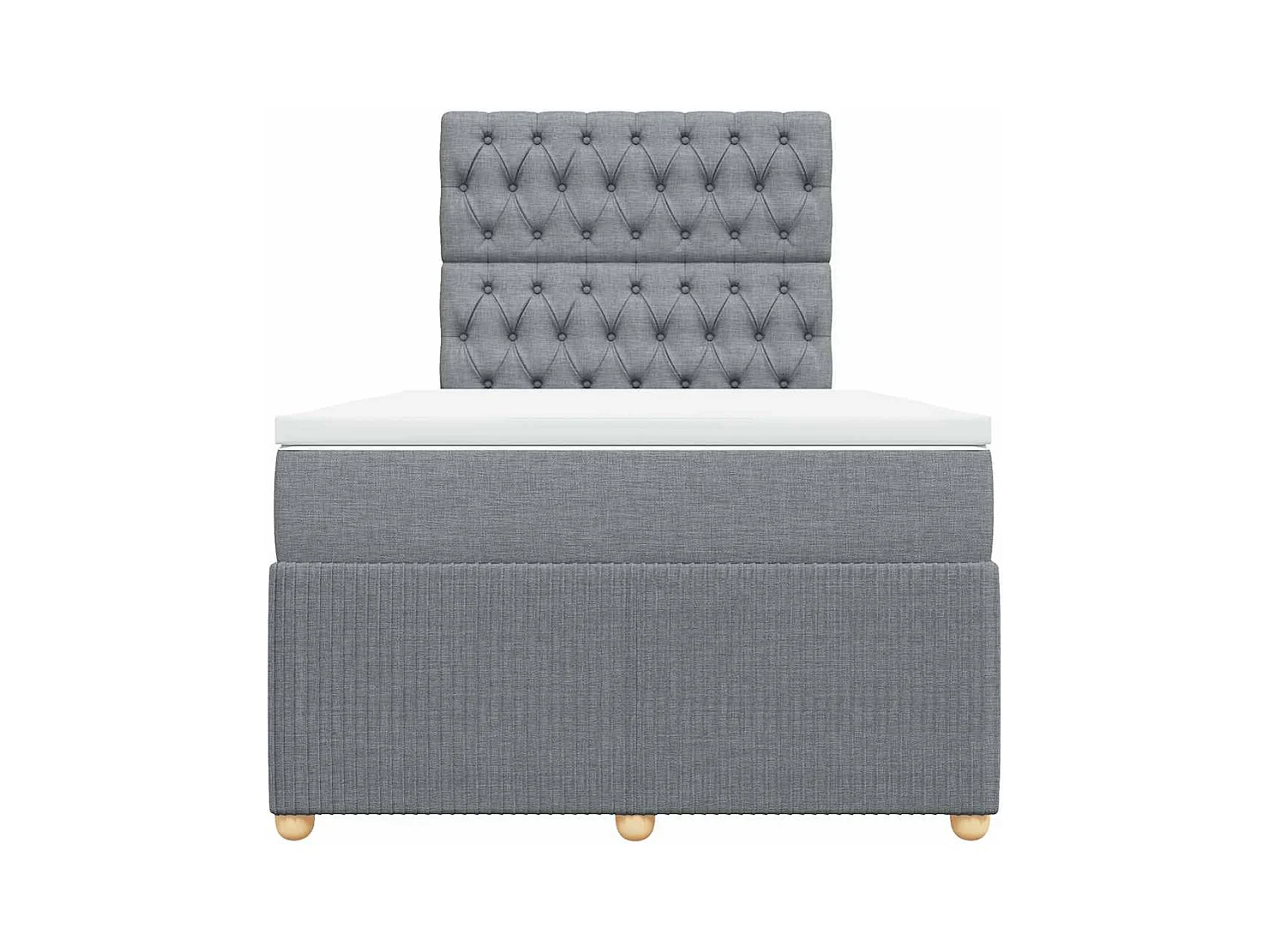 Giroletto a Molle con Materasso Grigio Chiaro 120x190cm Tessuto