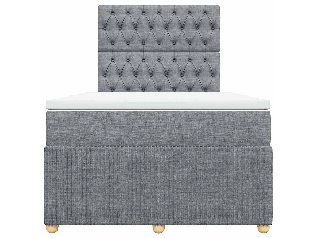 Giroletto a Molle con Materasso Grigio Chiaro 120x190cm Tessuto