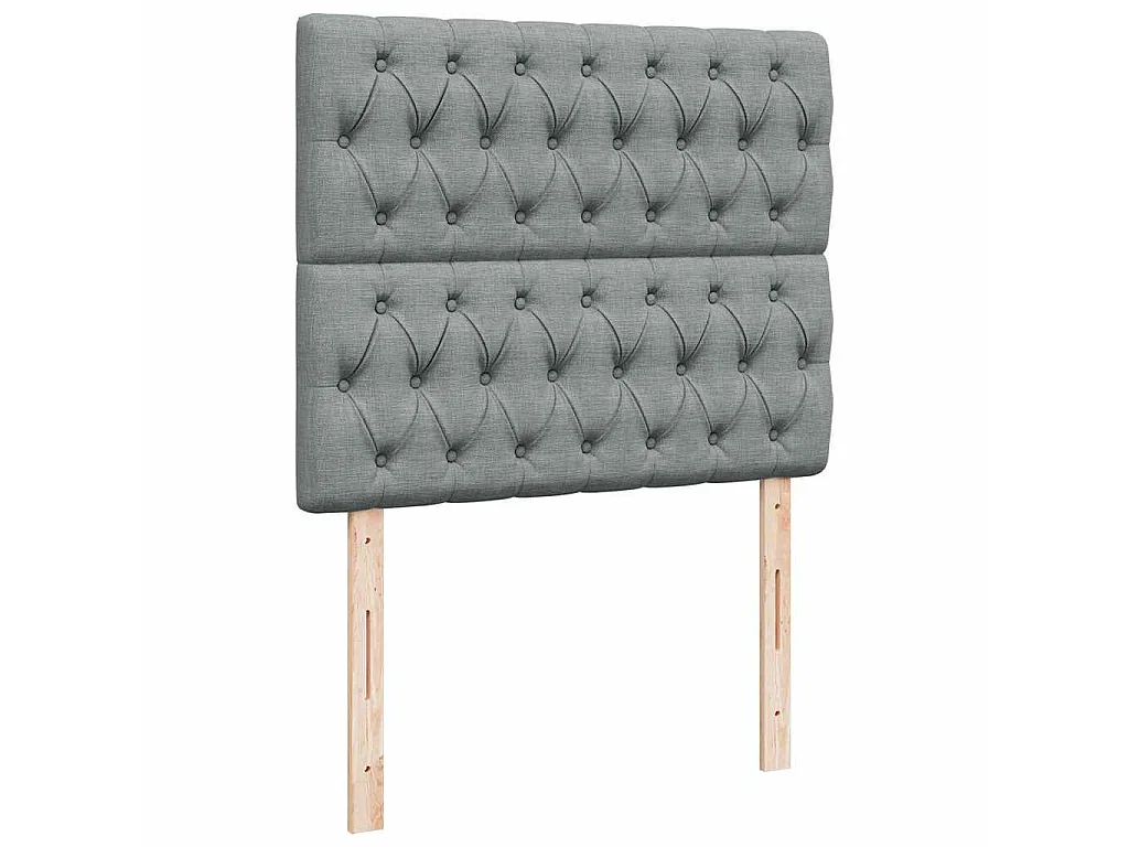 Giroletto a Molle con Materasso Grigio Chiaro 120x190cm Tessuto