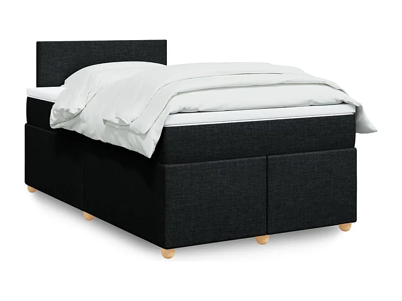 Boxspringbett mit Matratze Schwarz 120x190 cm Stoff