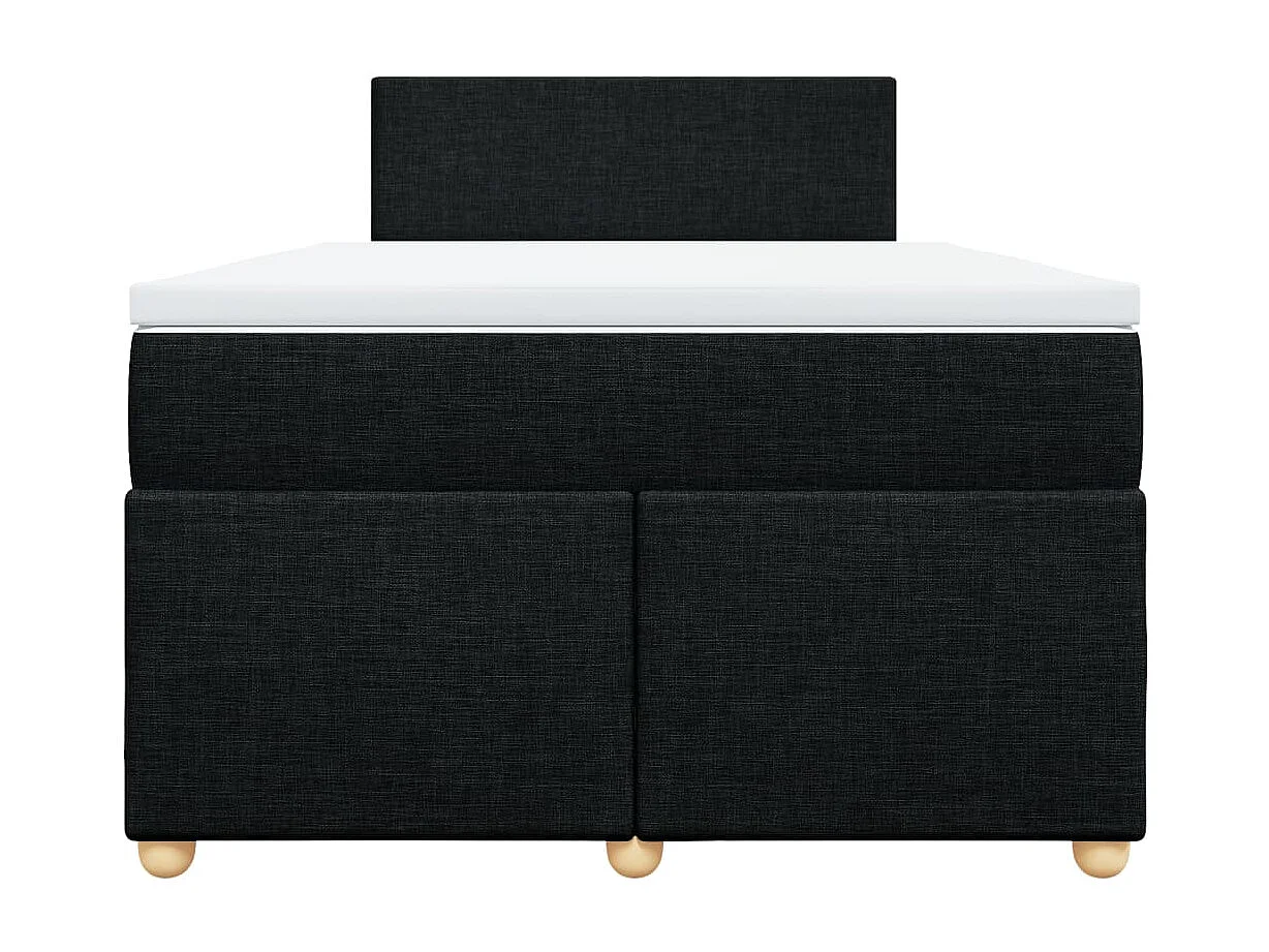 Sommier à lattes de lit avec matelas noir 120x190 cm tissu