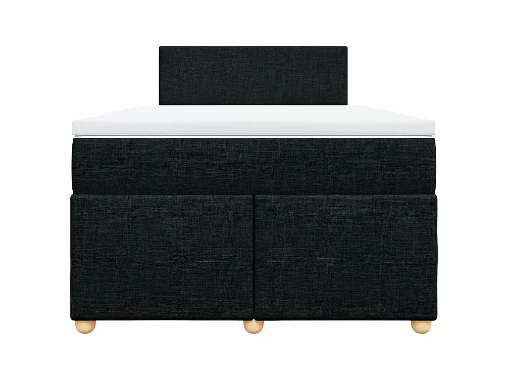 Cama box spring con colchón tela negro 120x190 cm