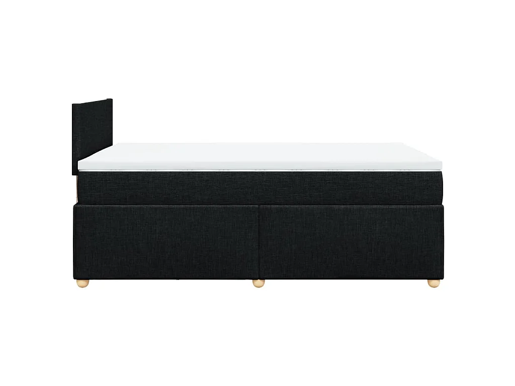 Cama box spring con colchón tela negro 120x190 cm