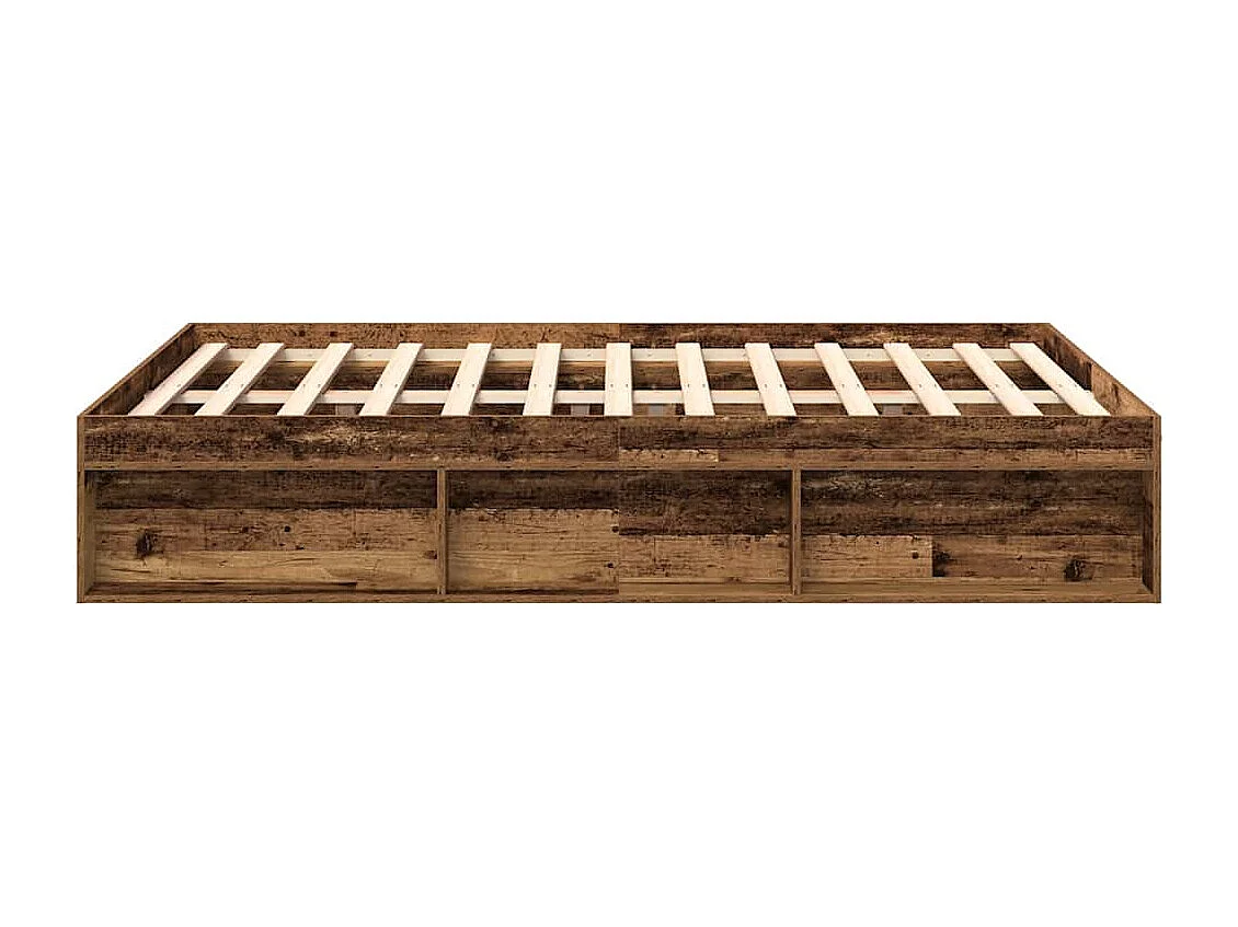 Cadre de lit sans matelas vieux bois 120x200 cm bois ingénierie