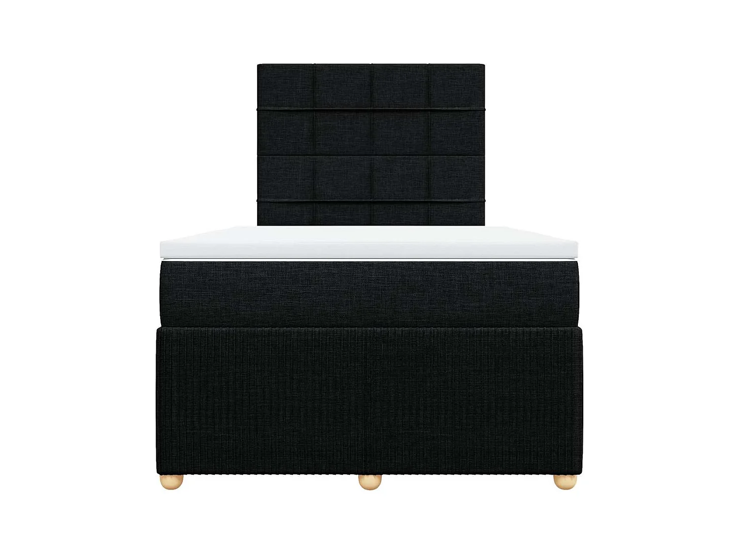 Sommier à lattes de lit avec matelas noir 120x190 cm tissu