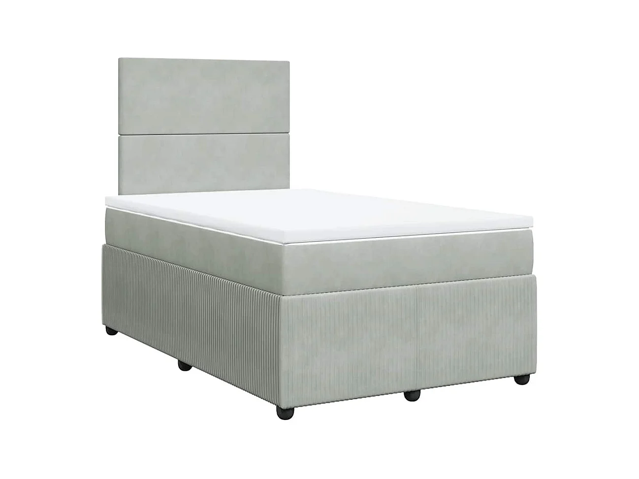 Cama boxspring com colchão 120x190 cm veludo cinzento-claro