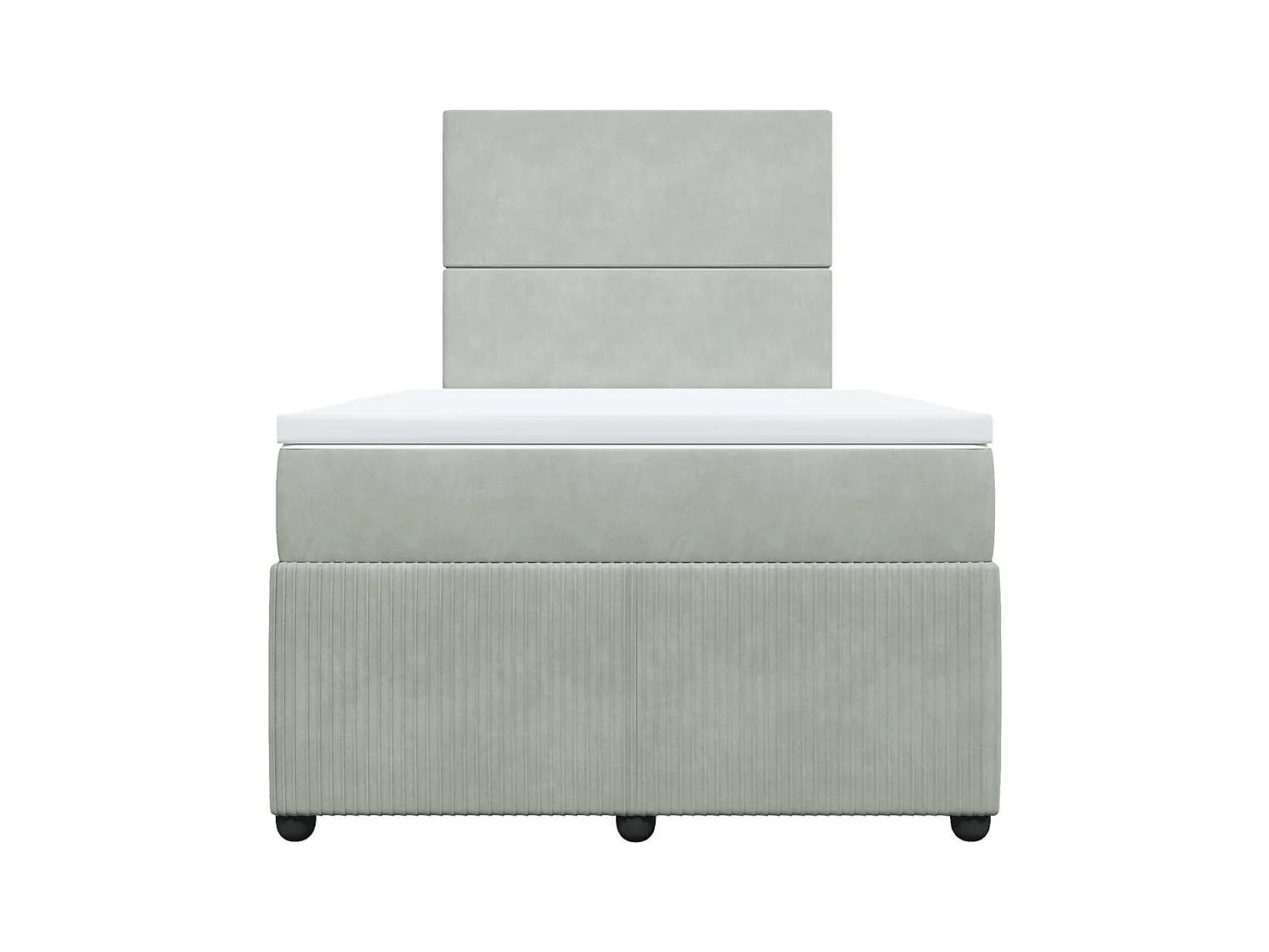 Cama boxspring com colchão 120x190 cm veludo cinzento-claro