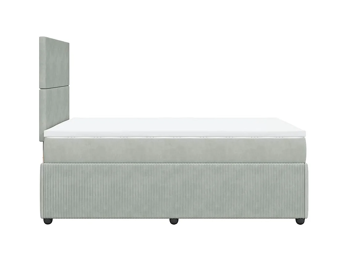 Cama boxspring com colchão 120x190 cm veludo cinzento-claro