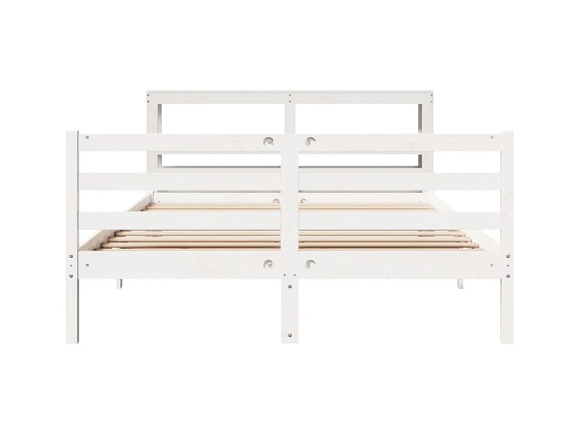 Cadre de lit sans matelas blanc 120x200 cm bois de pin massif