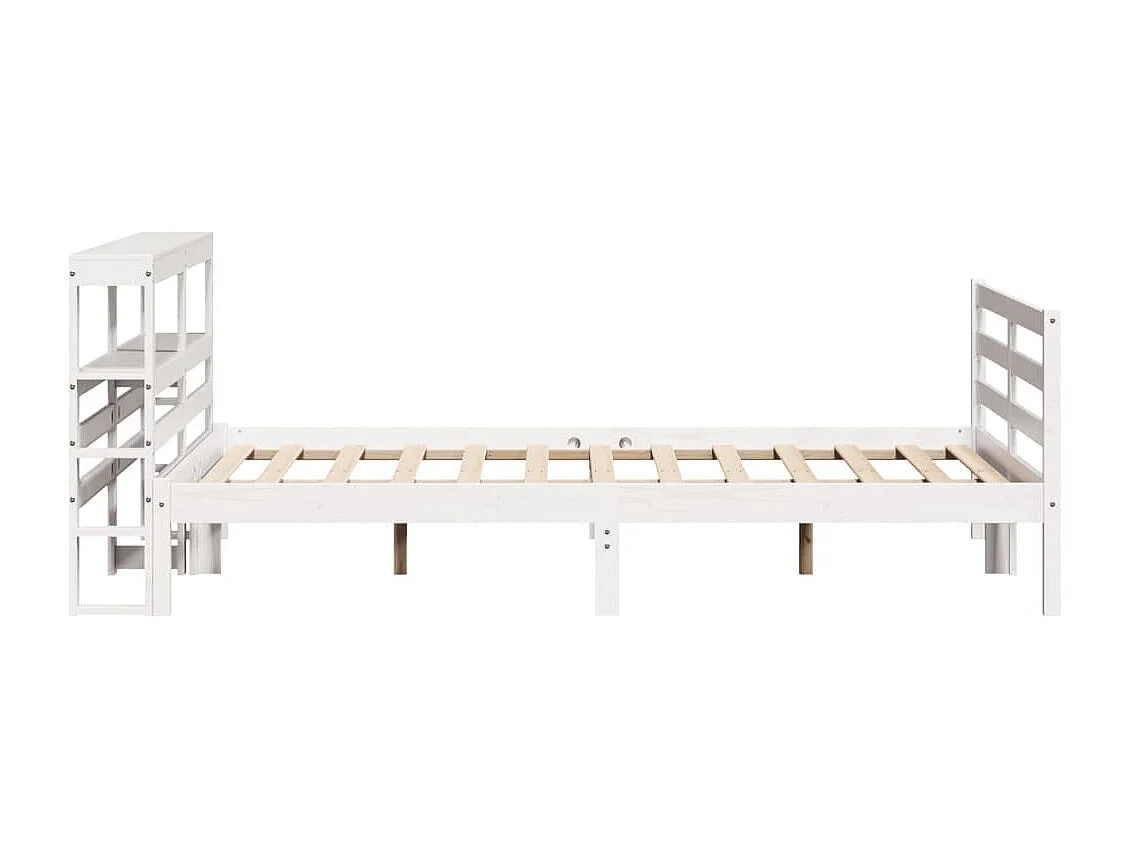 Massivholzbett ohne Matratze Weiß 120x200 cm Kiefernholz