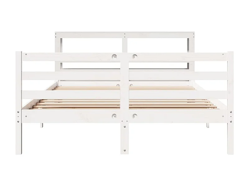 Cadre de lit sans matelas blanc 120x200 cm bois de pin massif