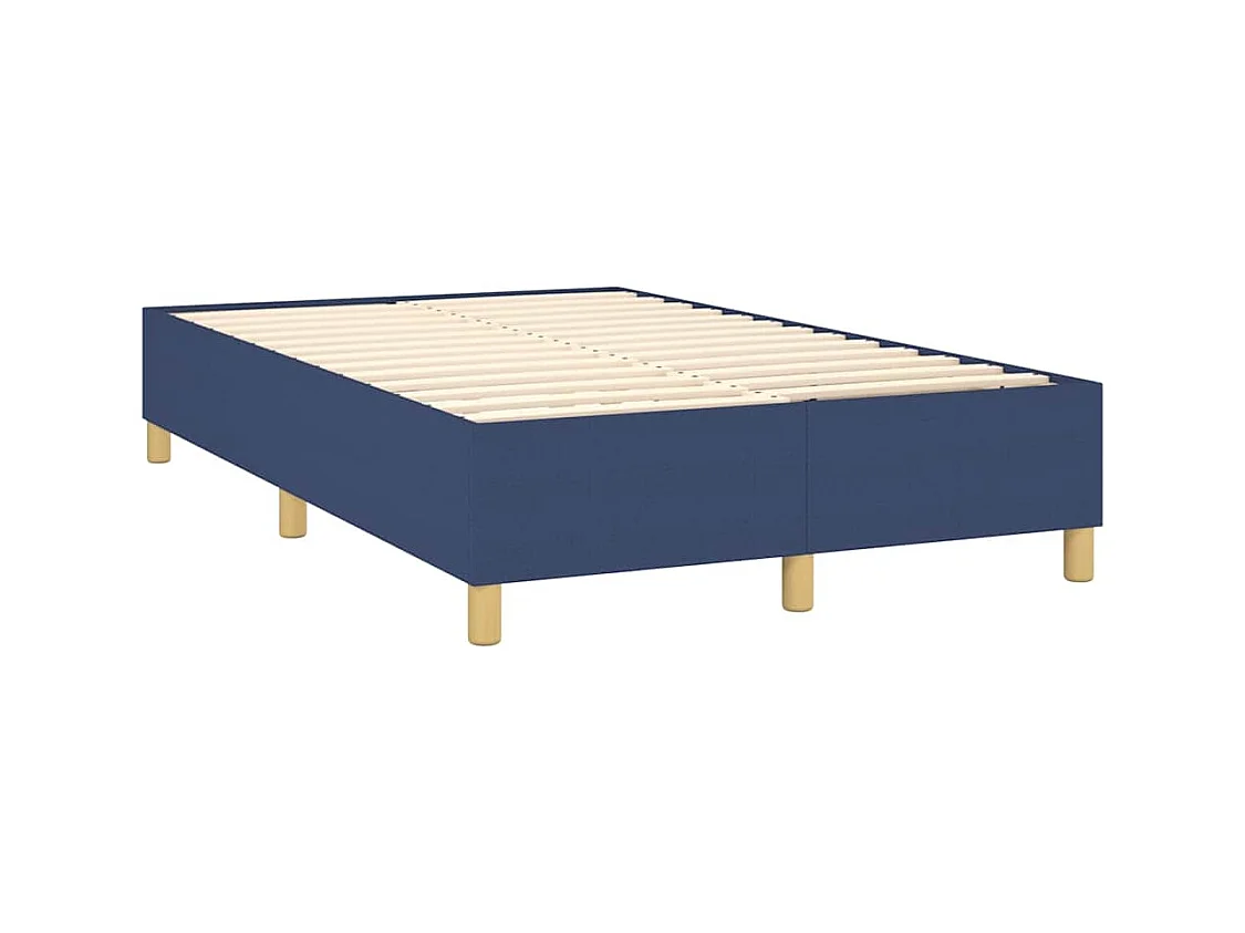 Sommier à lattes de lit avec matelas bleu 120x190 cm tissu
