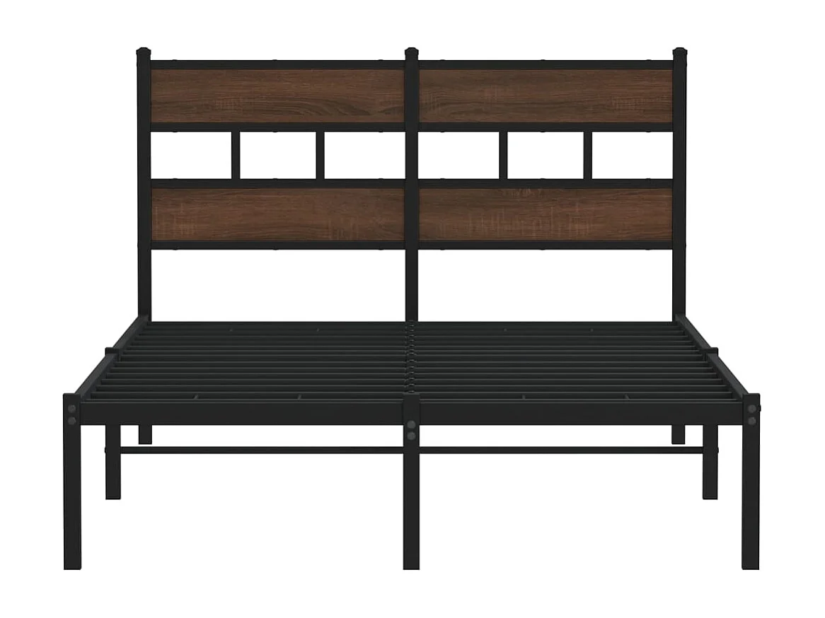 Bettgestell ohne Matratze mit Kopfteil Braun Eiche 120x200 cm