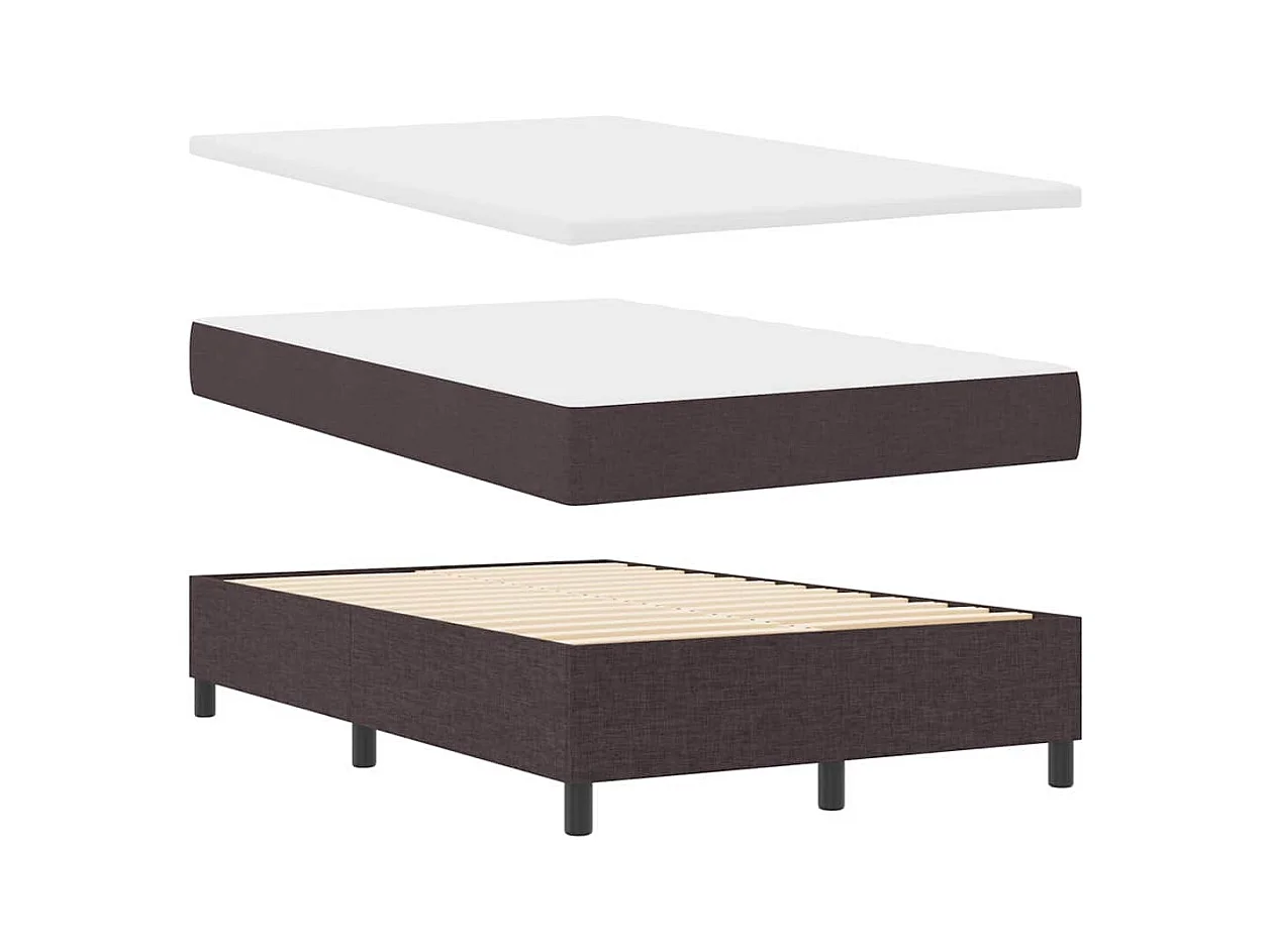 Lit à ressorts avec matelas Marron foncé 120 x 200 cm