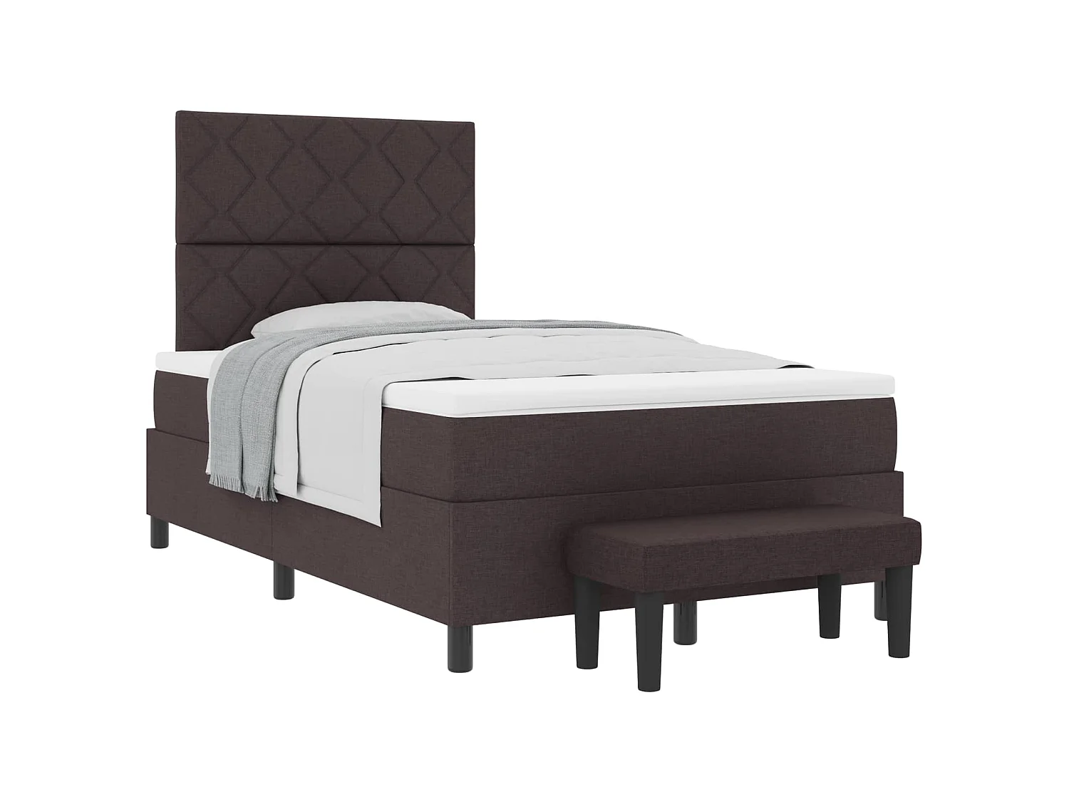 Boxspringbed met hoofdeinde Donkerbruin 120 x 200 cm Stof