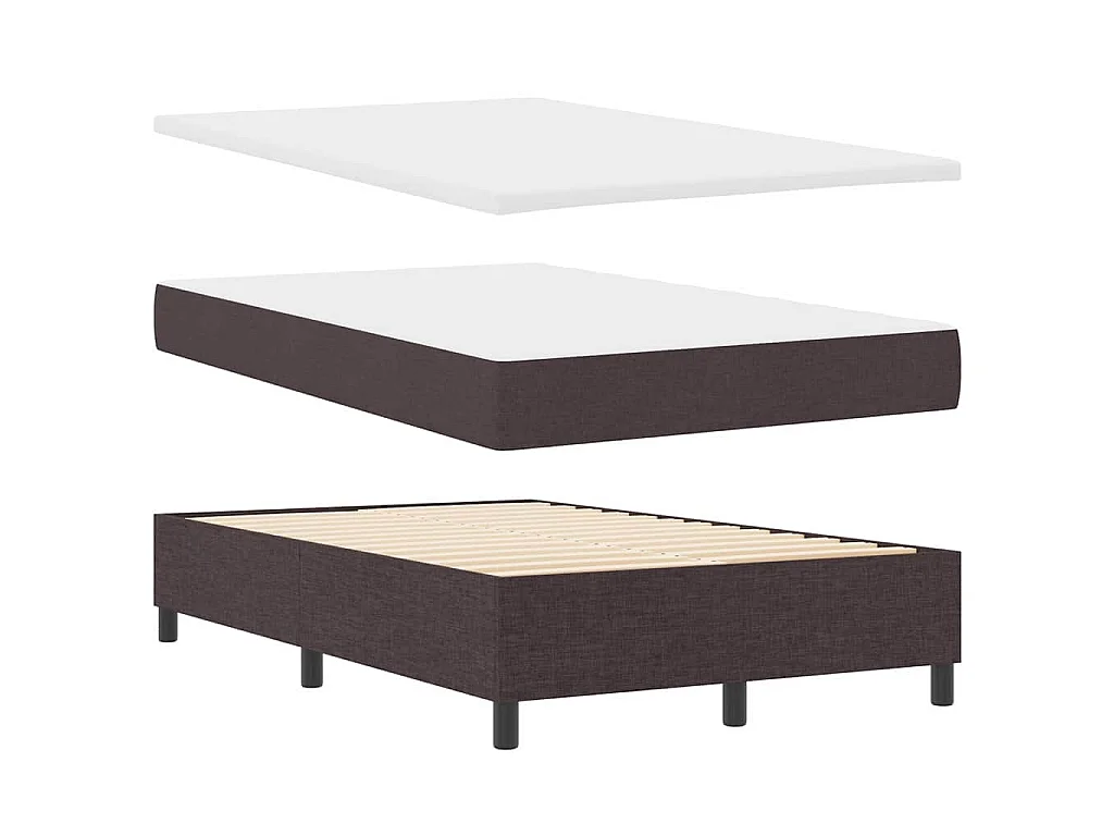 Boxspringbed met hoofdeinde Donkerbruin 120 x 200 cm Stof