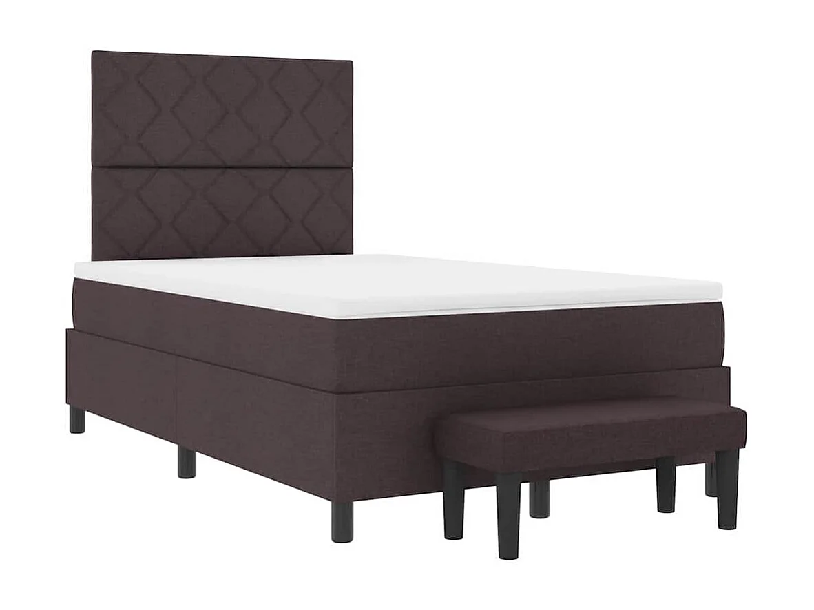Boxspringbed met hoofdeinde Donkerbruin 120 x 200 cm Stof
