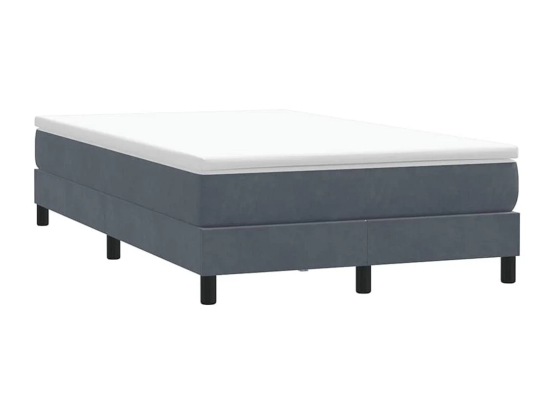 Boxspringbett mit Matratze Dunkelgrau 120x210 cm Samt