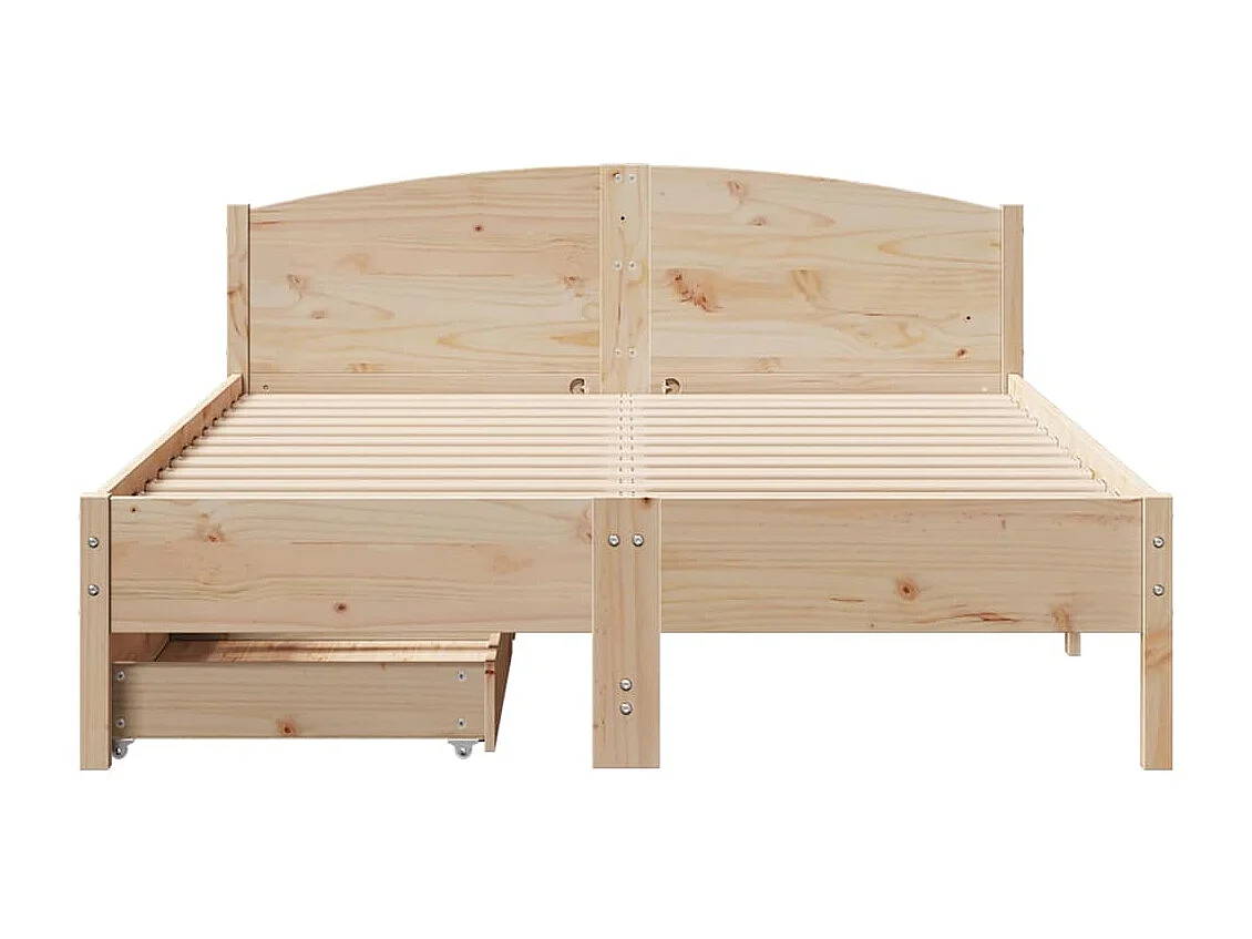 Estructura de cama sin colchón madera maciza de pino 120x190 cm