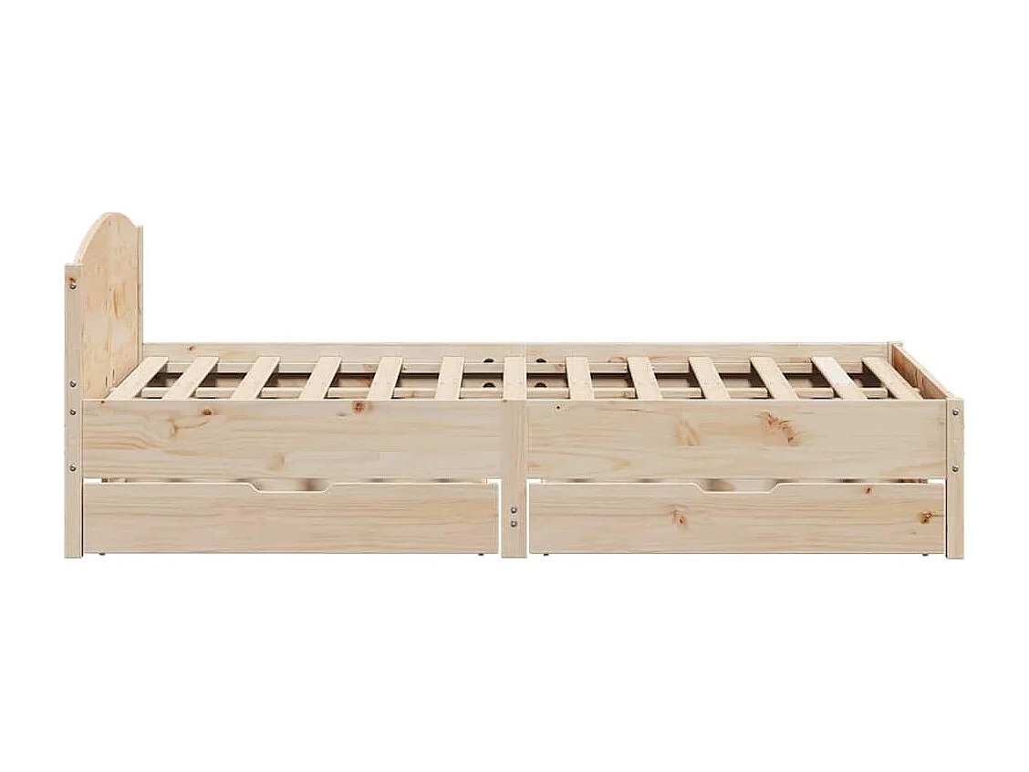 Estructura de cama sin colchón madera maciza de pino 120x190 cm