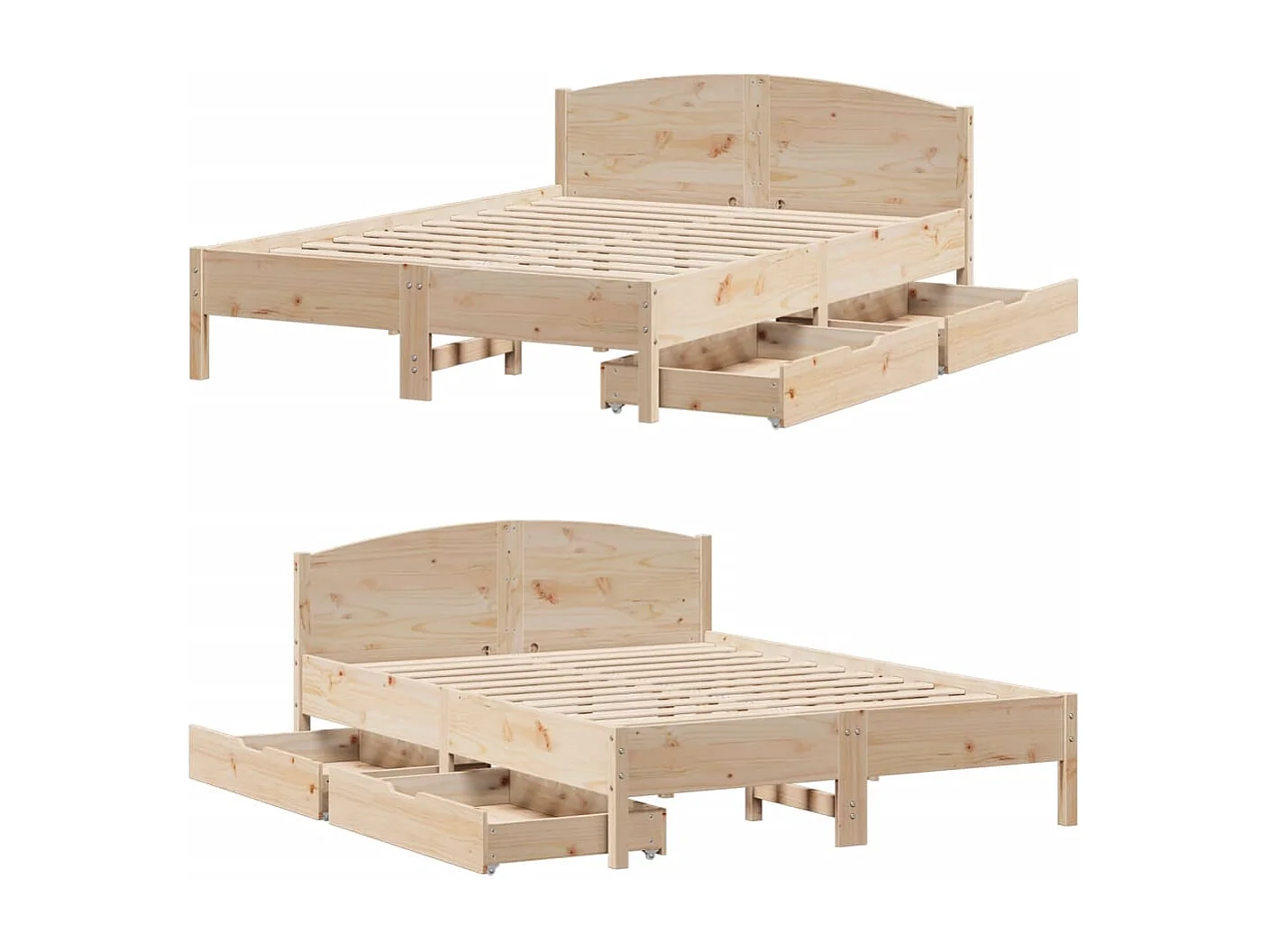 Estructura de cama sin colchón madera maciza de pino 120x190 cm