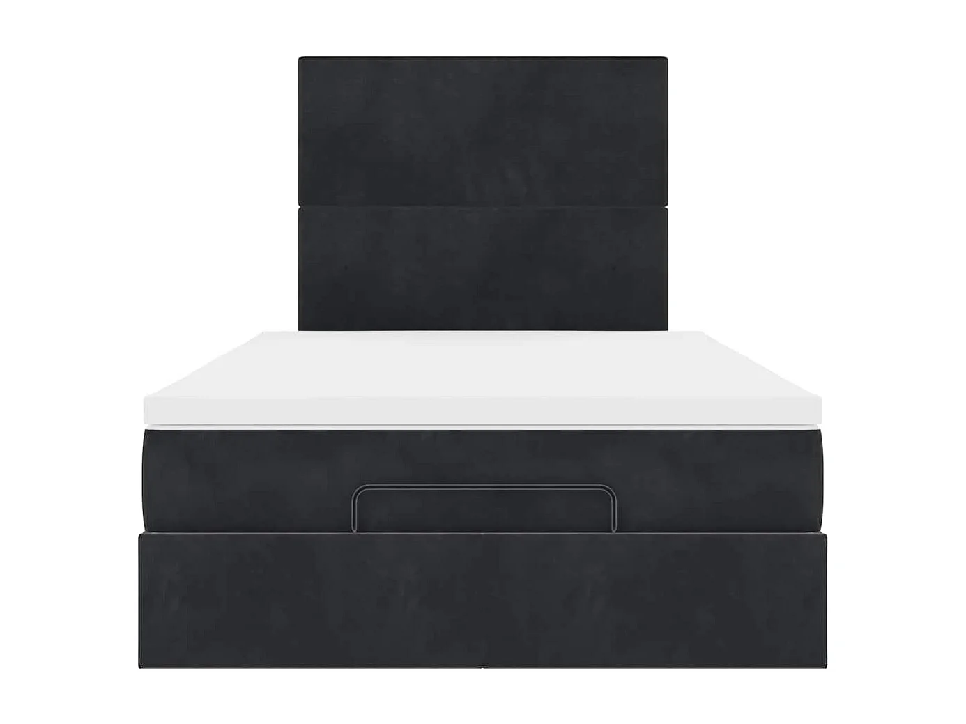 Struttura Letto Pouf con Materassi Nero 120x200 cm Velluto