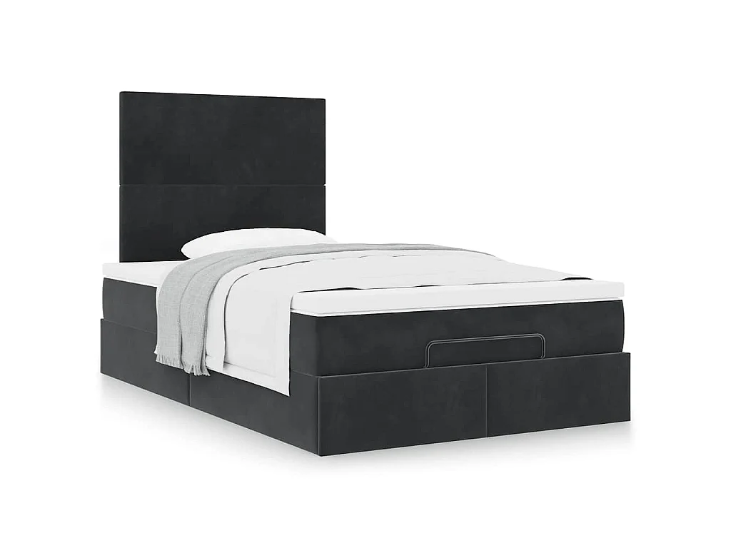 Ottoman bed met matrassen 120x200cm fluweel zwart