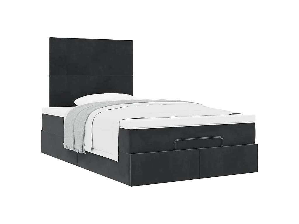 Ottoman bed met matrassen 120x200cm fluweel zwart
